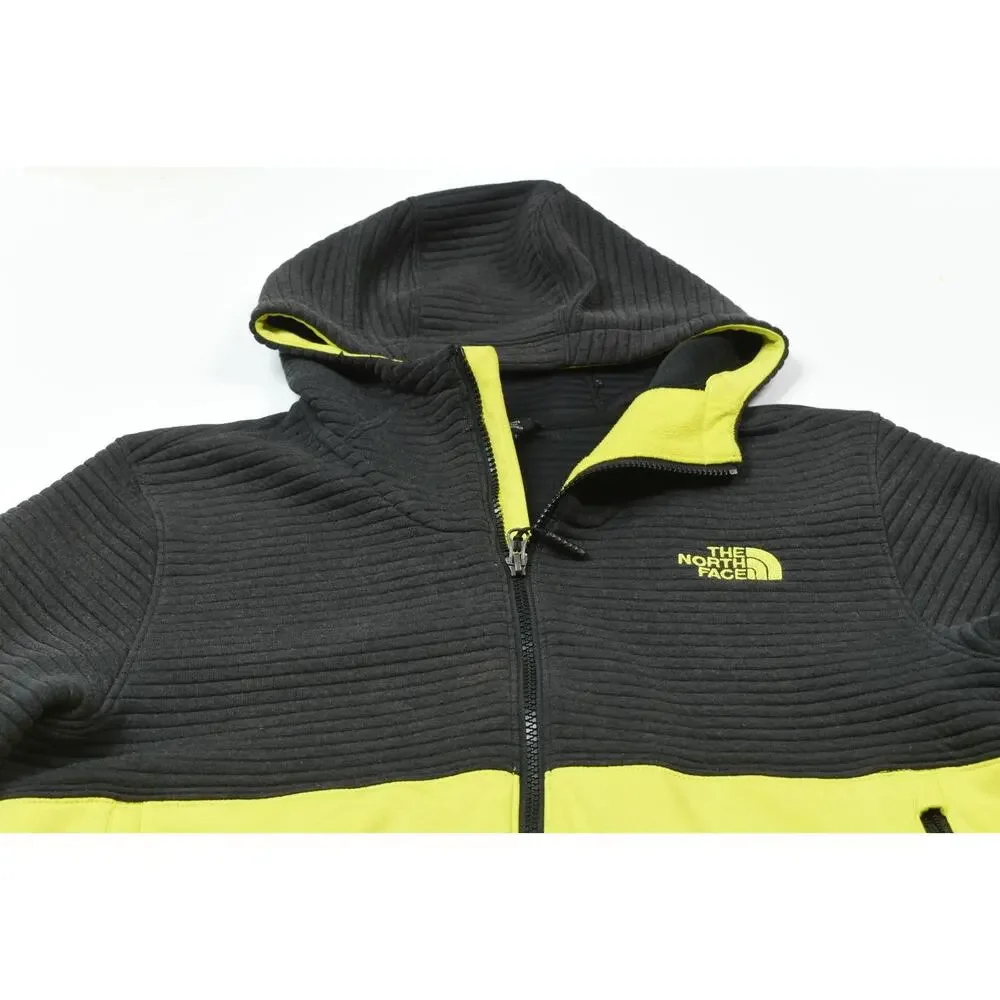 The North Face Fleece Jacket Mens Medium Black Green Long Sleeve Full-Zip Hood